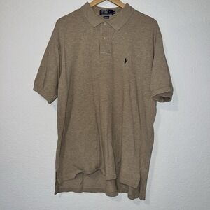 Ralph Lauren Polo Shirt Mens XL Short Sleeve Cotton Classic Fit Brown